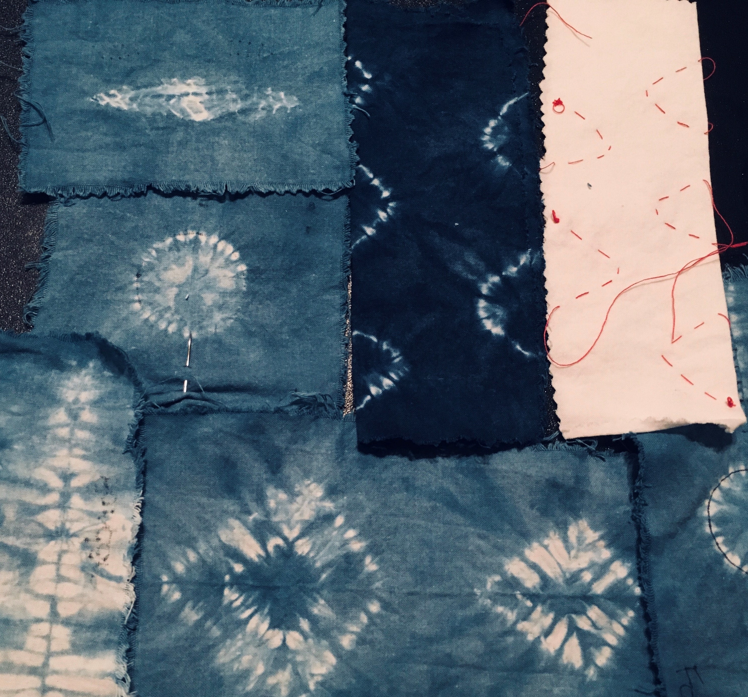 Shibori-Style Stitched Resists for Indigo Dyeing